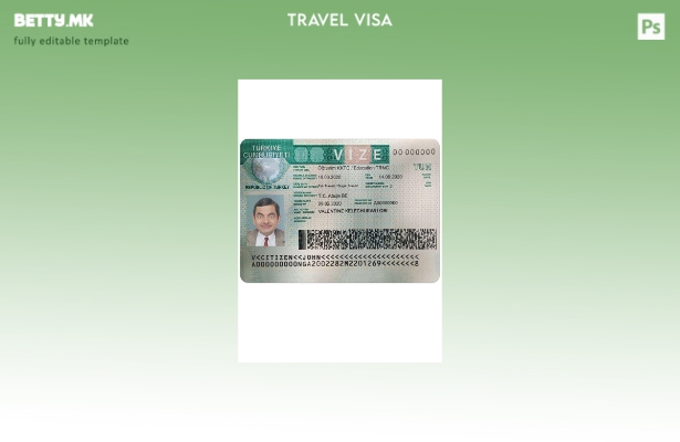 Шаблон за турска виза во модерен стил